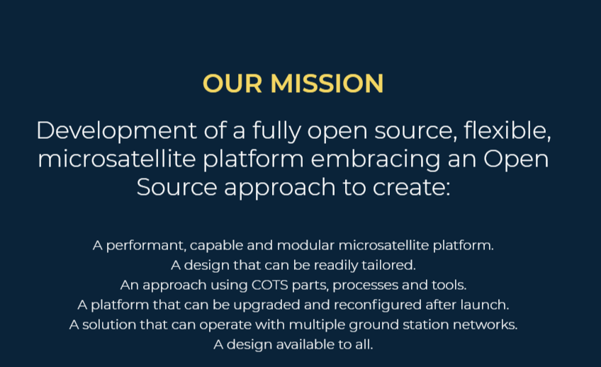 The Open Source Satellite Programme Vision
